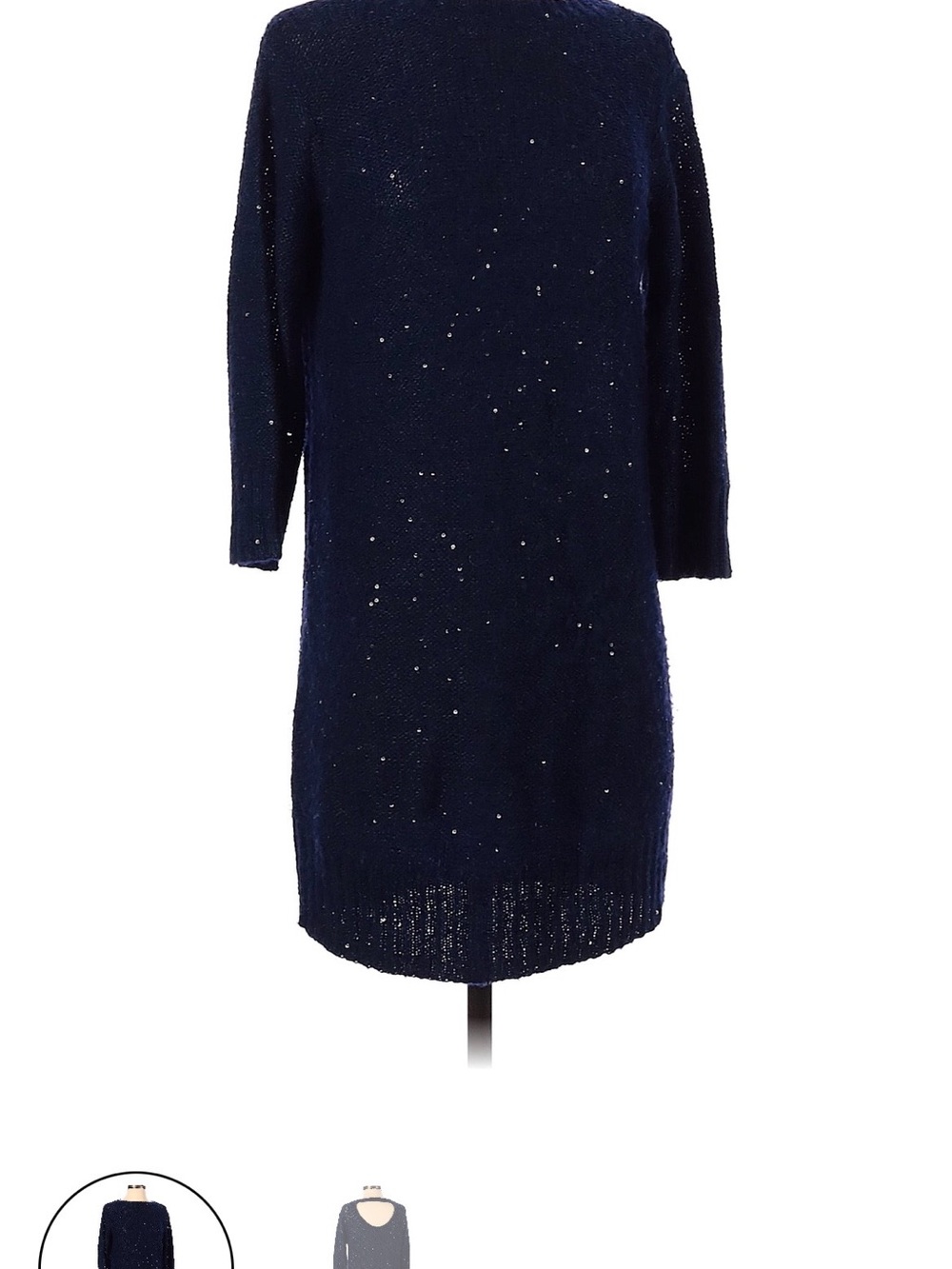 Club Monaco Navy Sequin-Embellished Knit Dress